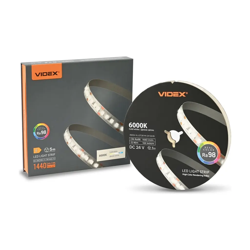 Светодиодная лента Videx DC24V 60W 5M 6000K Ra98 IP20 5м (VL-LST28144-24126-B5) - фото 9