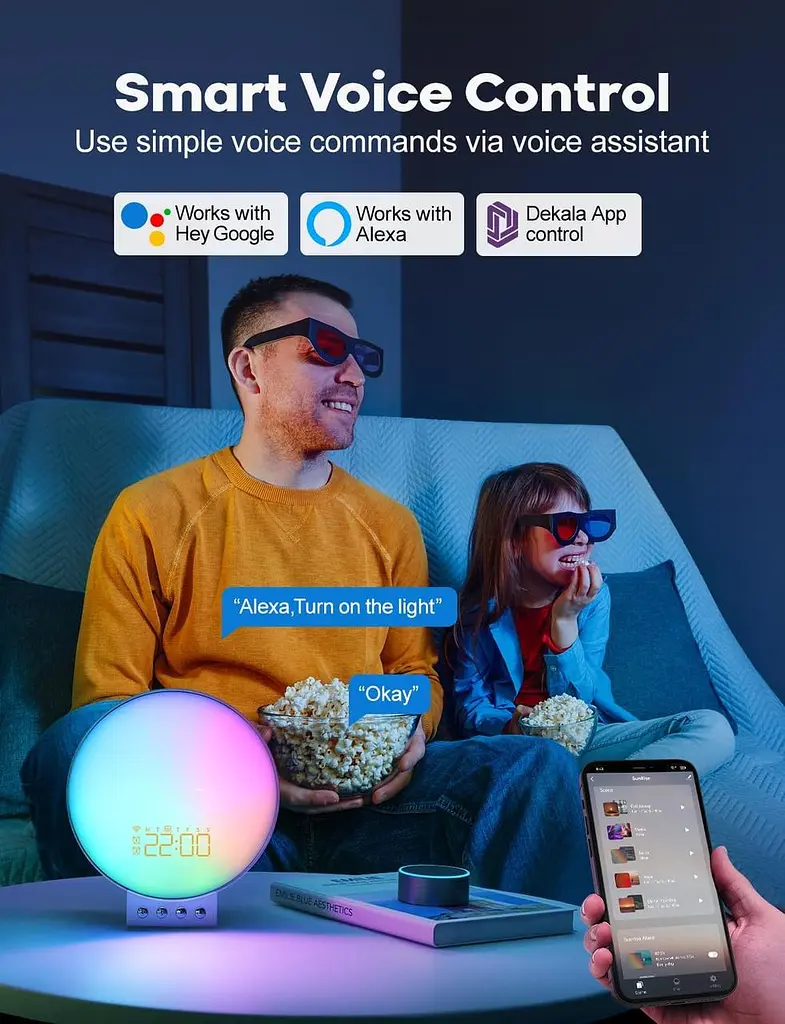 Умный будильник Dekala Sunrise с беспроводной зарядкой для iPhone 14 12 - фото 8