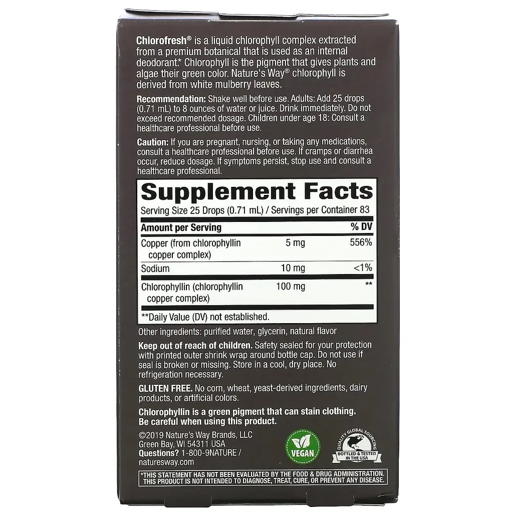 Хлорофіл у краплях Nature's Way Chlorofresh Chlorophyll Drops смак м'яти 59 мл - фото 3