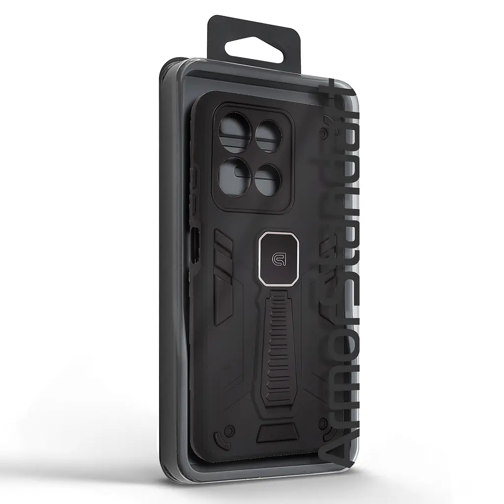 Чехол для Motorola G15/G15 Power, Proover, черный, с подставкой и магнитом, противоударный, ударопрочный, бронированный, панель-накладка, защита всего корпуса, термополиуретан (TPU) + поликарбонат (PC), ArmorStandart (ARM85749) - фото 3