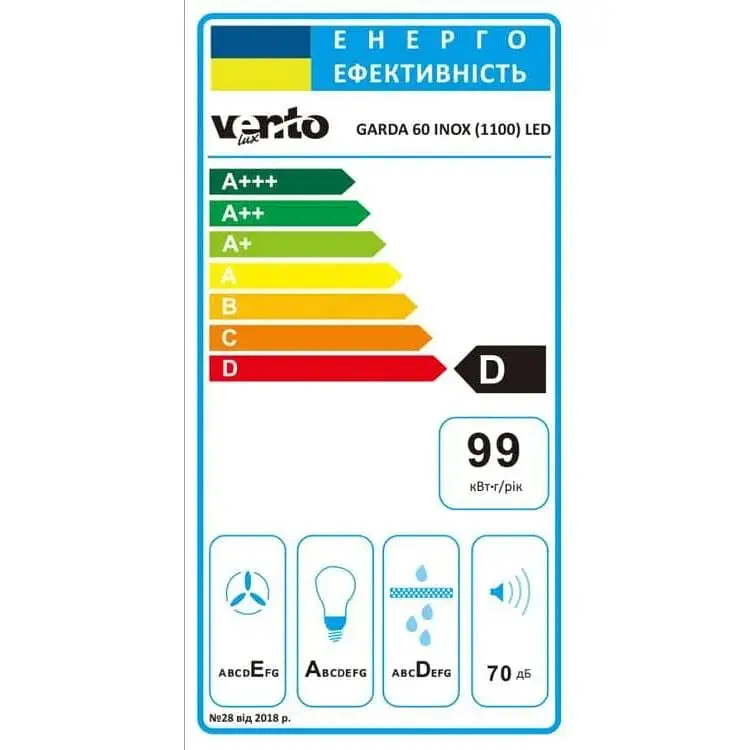 Витяжка Ventolux Garda 60 Inox (1100) LED телескопічна - фото 8