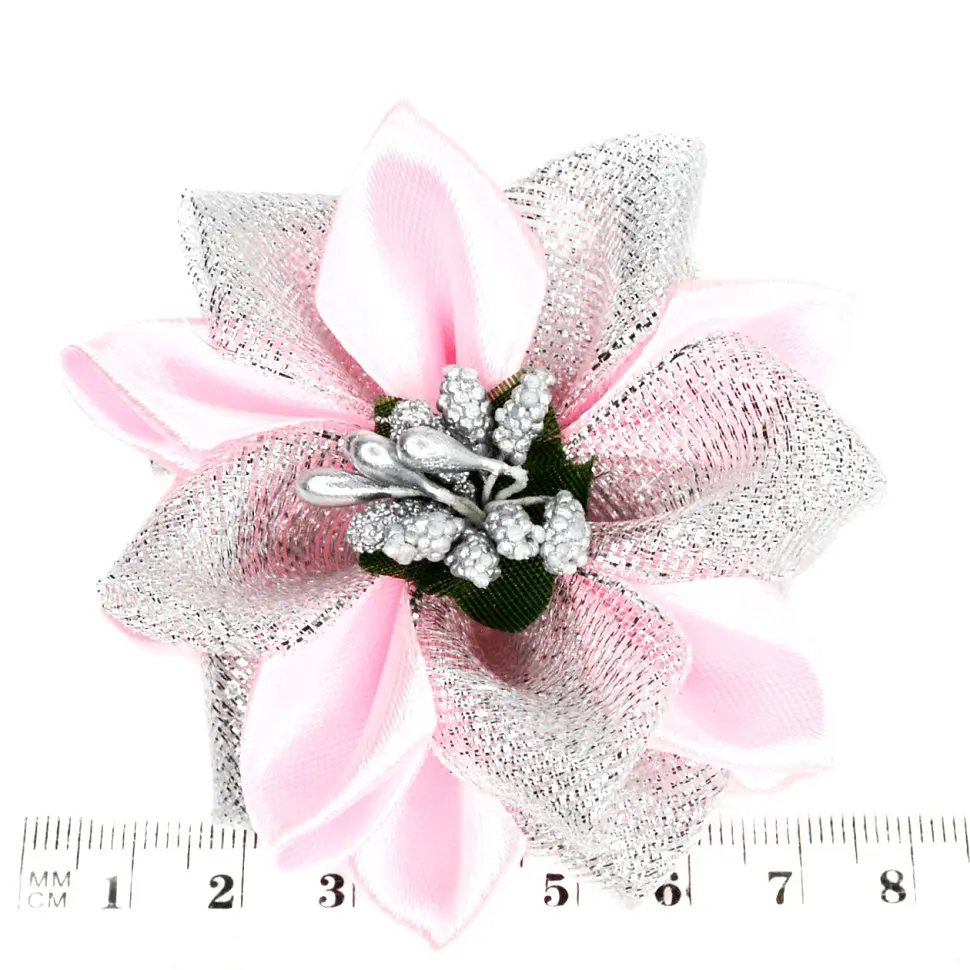 Набір резинок для волосся La-beauty 0108-344, 6 штук, з бантом-квіткою - фото 2