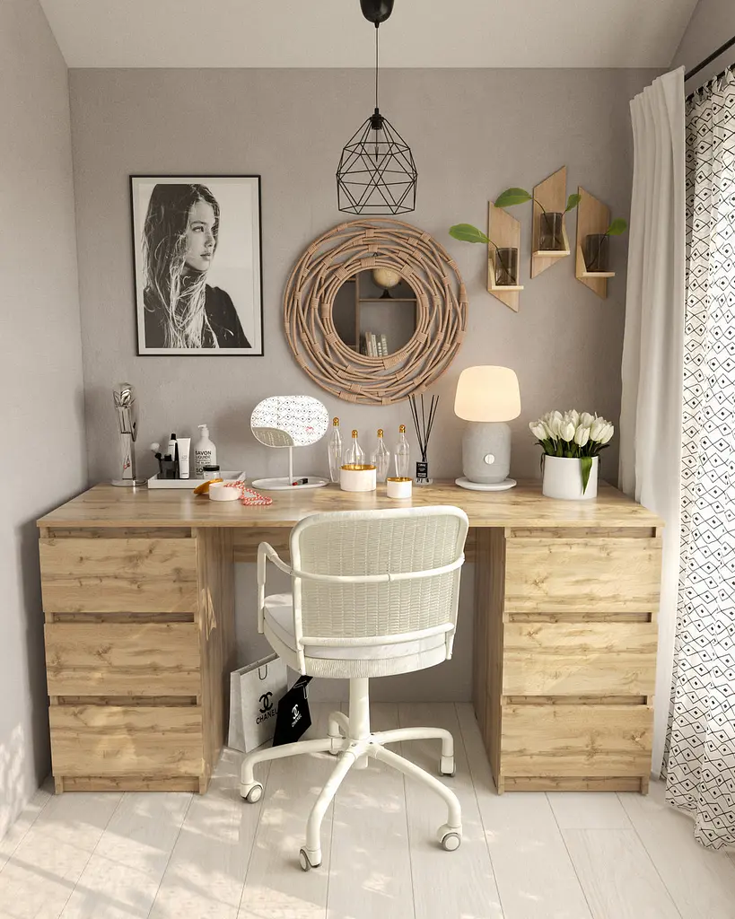 Стіл комп'ютерний з двома тумбами на 6 ящиків, письмовий стіл з ДСП FT-228 - фото 4