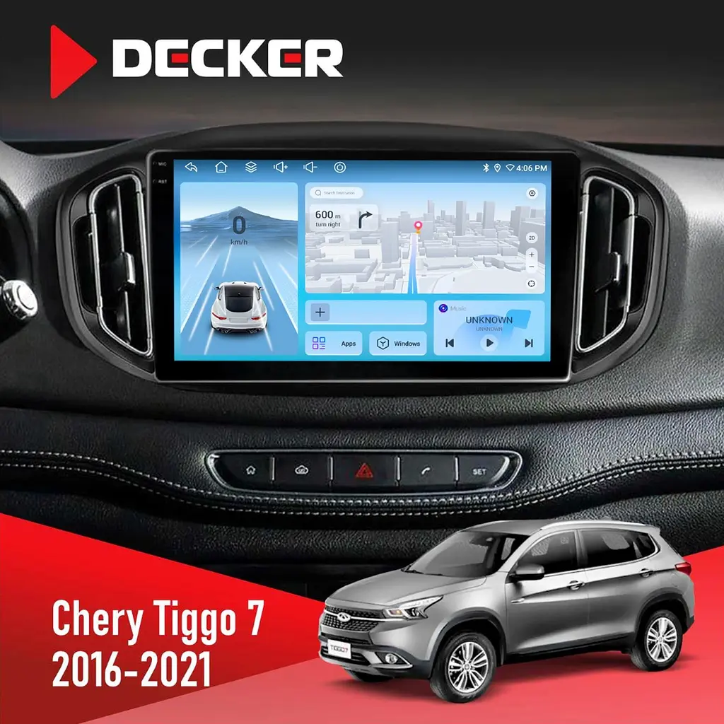 Штатна магнітола Chery Tiggo 7 2014-2021 Decker D10-010 6x128, DSP, 4G, 2K Decker (НФ-00009398)