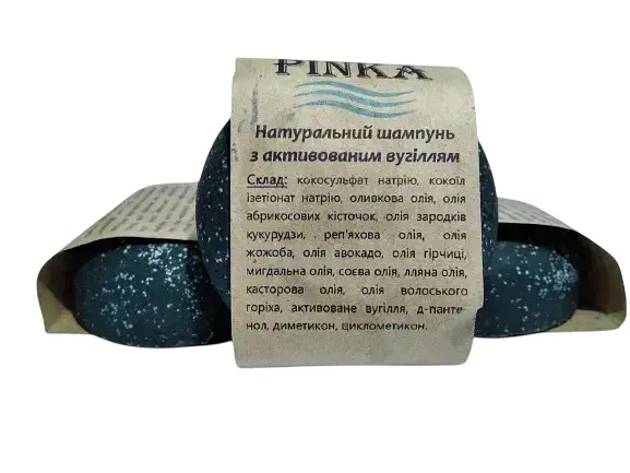 Твердий шампунь Pinka кокосовий з активованим вугіллям 100 г - фото 2