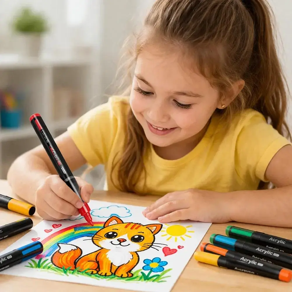 Набір маркерів акрилово-акварельних idea ACRY в пластиковому кейсі 48 шт. різнокольоровий (121442) - фото 3