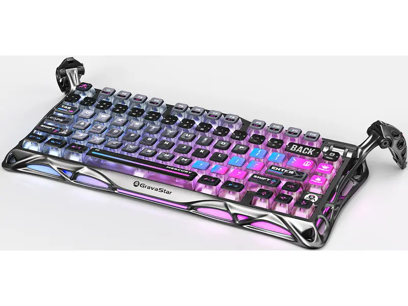 Клавіатура Gravastar Mercury K1 Pro Kailh Speedy Mint Cyberpunk (GSK1PRO_CBLK) - фото 4