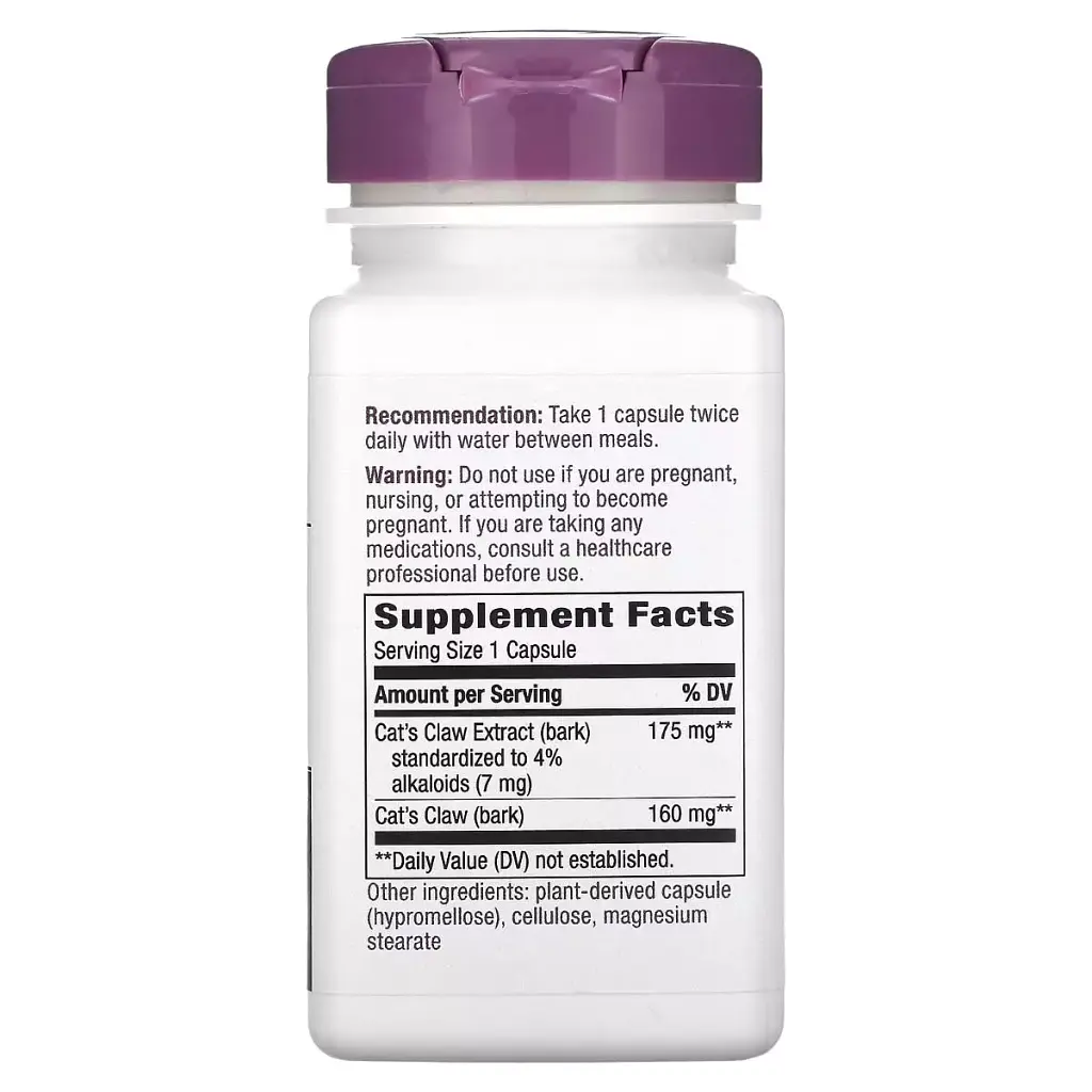 Котячий кіготь преміум екстракт Nature's Way Premium Extract Cat's Claw 175 мг 60 вегетаріанських капсул - фото 2