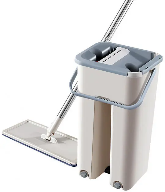 Швабра з відром і самовіджимом Spin Mop Scratch Cleaning 360, швабра ледарка 6 л - фото 3