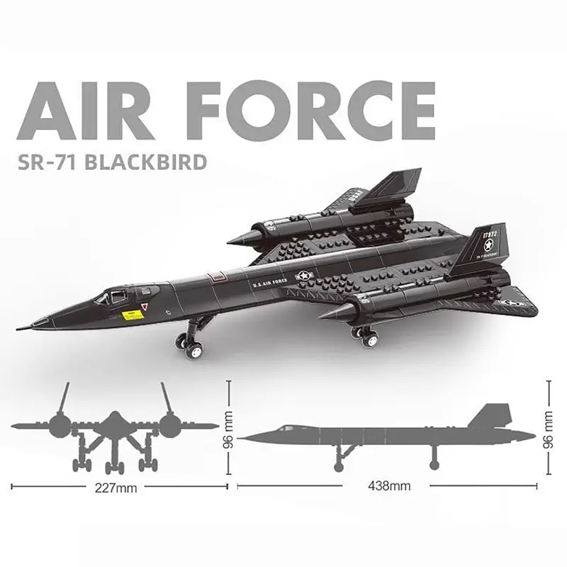Конструктор Wange літак розвідник  SR-71 Blackbird Чорний дрізд  військова техніка авіація ,183 деталі - фото 3