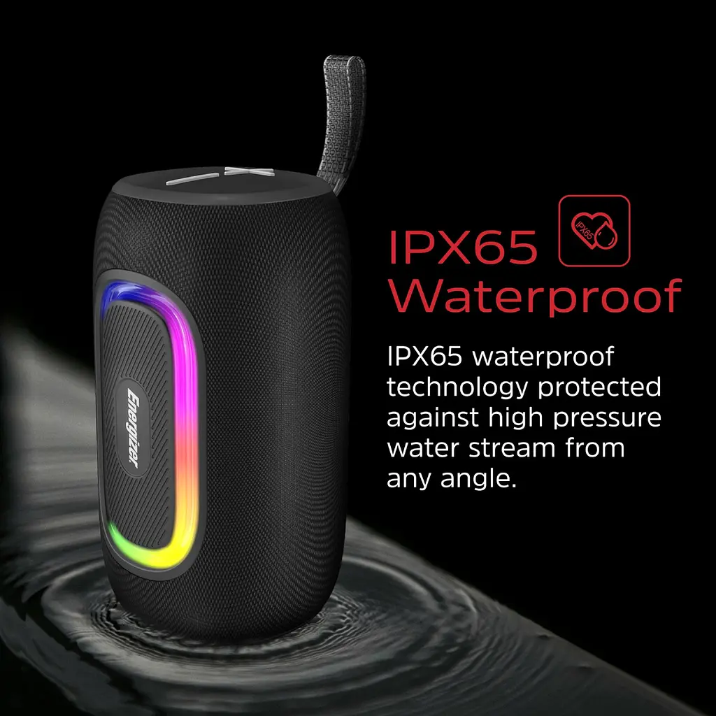Акустична система 1.0 Energizer 16Вт Bluetooth 5.2/MicroSD/USB/AUX/FM,IPX65, чорна - фото 6