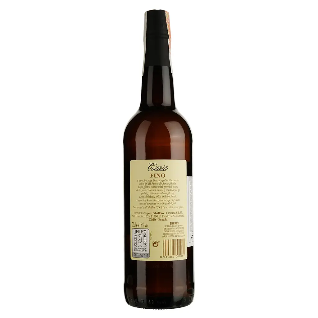 Вино Luis Caballero Cuesta Fino Sherry, белое, сухое, 0,75 л - фото 2