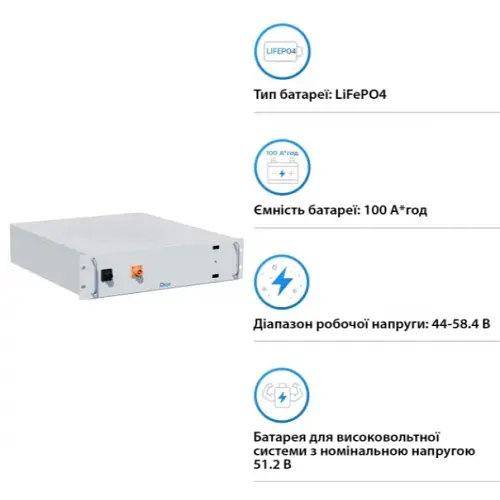 Акумулятор Deye BOS-G PRO LiFePO4 HV 51.2v 100Ah 5.12kwh - фото 3