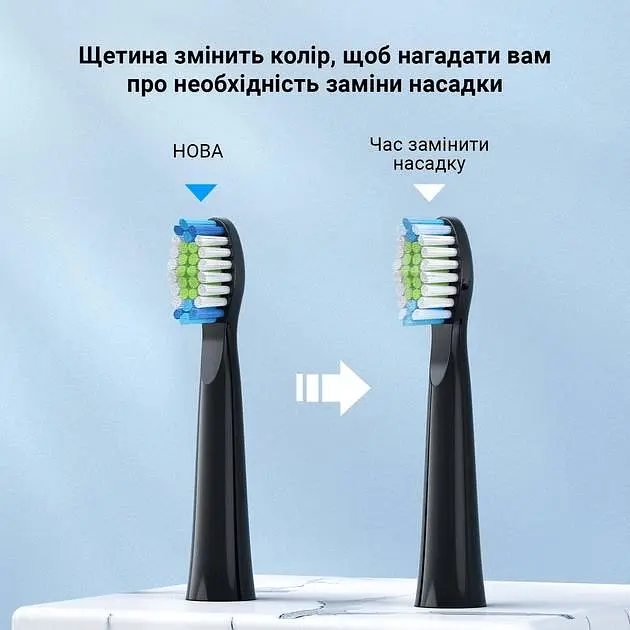 Насадки для електричної зубної щітки Fairywill E11 4 шт Black - фото 2