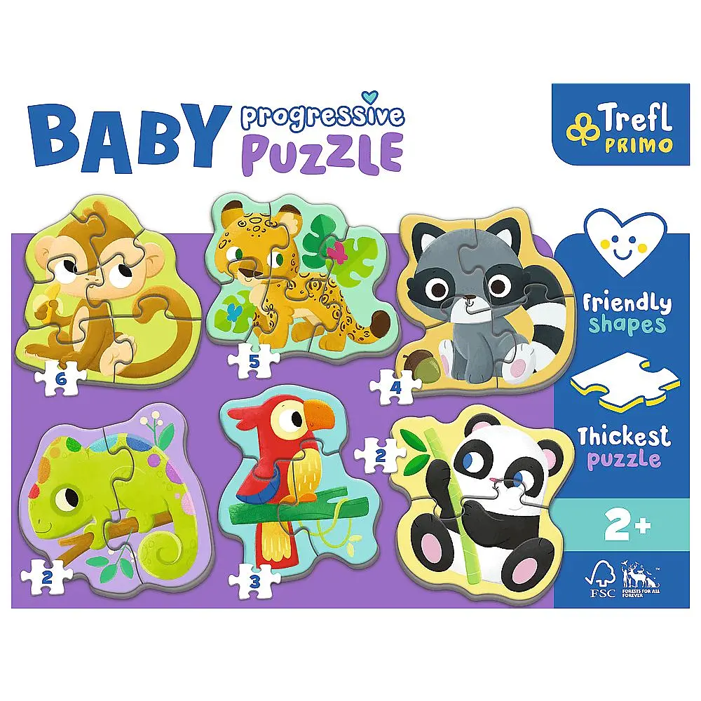 Пазли Trefl Baby Progressive 6 в 1 Екзотичні тваринки - фото 2
