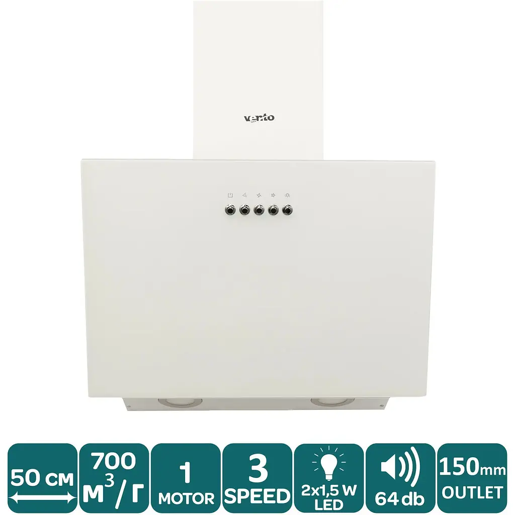 Витяжка Ventolux Modena 50 WH (700) PB - фото 2