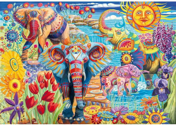 Пазл Clementoni High Quality Collection: Карнавал слонів, Лаура Ауді (High Quality Collection - Elephants' Carnival Puzzle - 500 pcs.), 500 ел. (35578) - фото 2