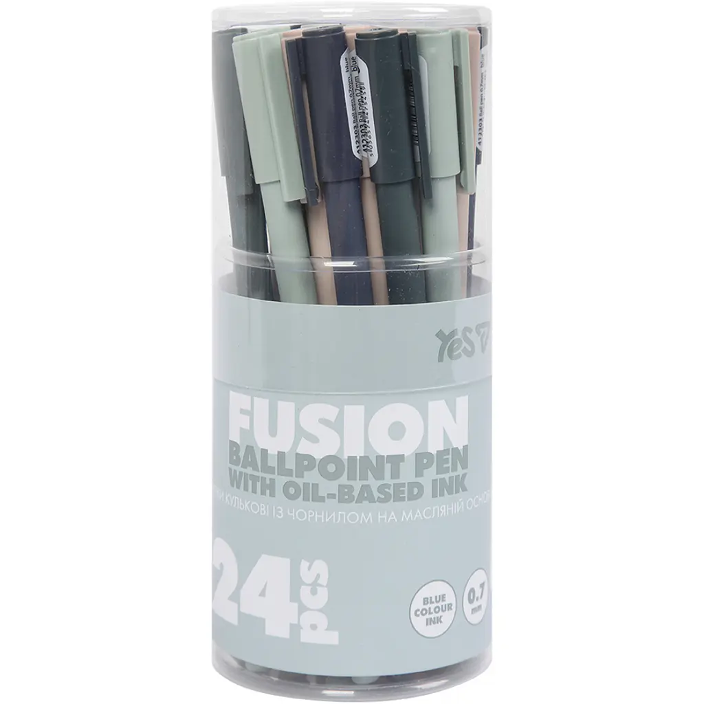 Ручка кулькова Yes Fusion 0.7 мм синя 24 шт. (412303) - фото 3