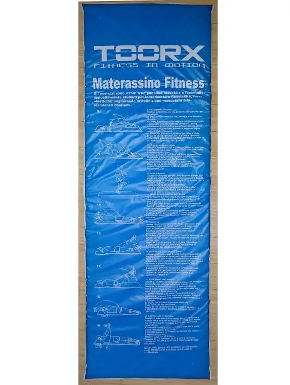 Килимок спортивний Toorx Padded Exercise 181 х 60 х 2,5 см з антиковзною поверхнею Blu/Rosso (MAT-GE) - фото 2