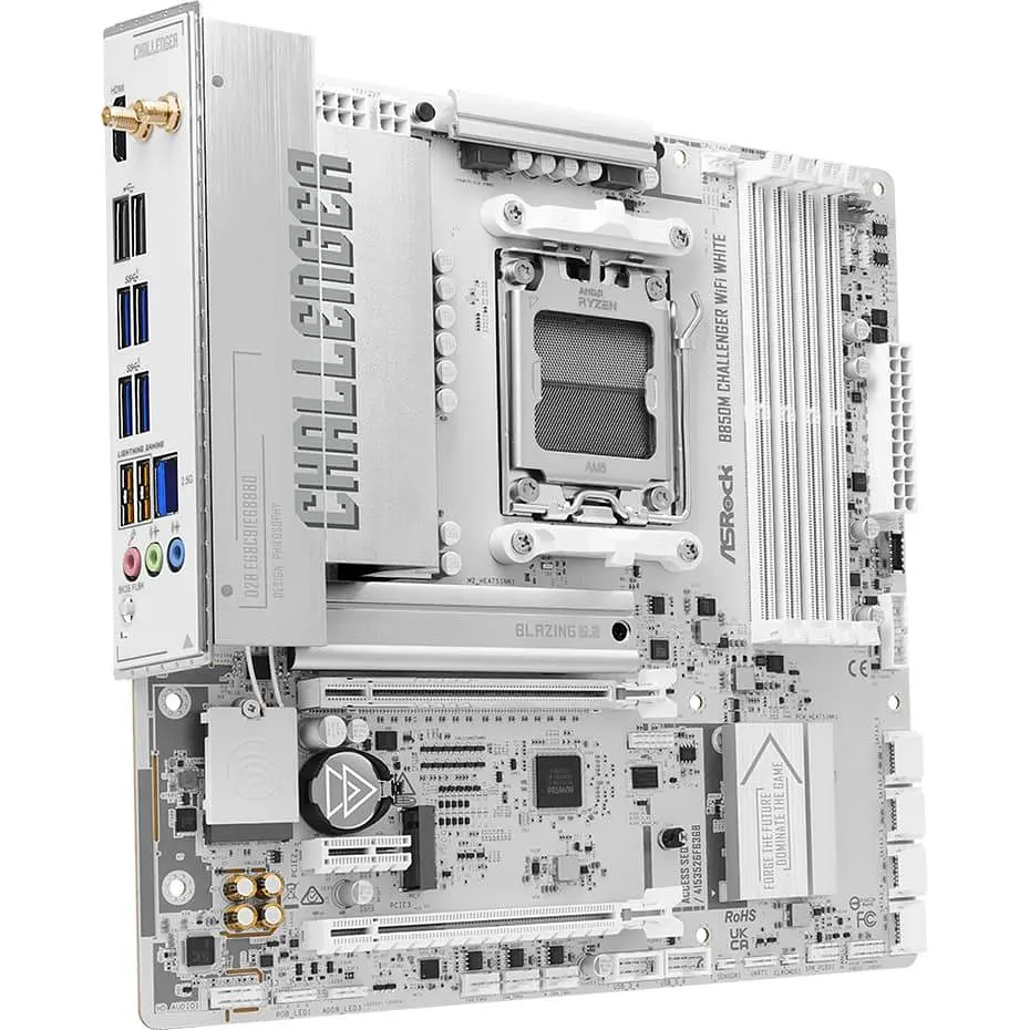 Материнська плата ASRock B850M CHALLENGER WIFI WHITE (B850M CHALLENGER WIFI WHITE) (Socket AM5, AMD B850, Micro-ATX) - фото 4