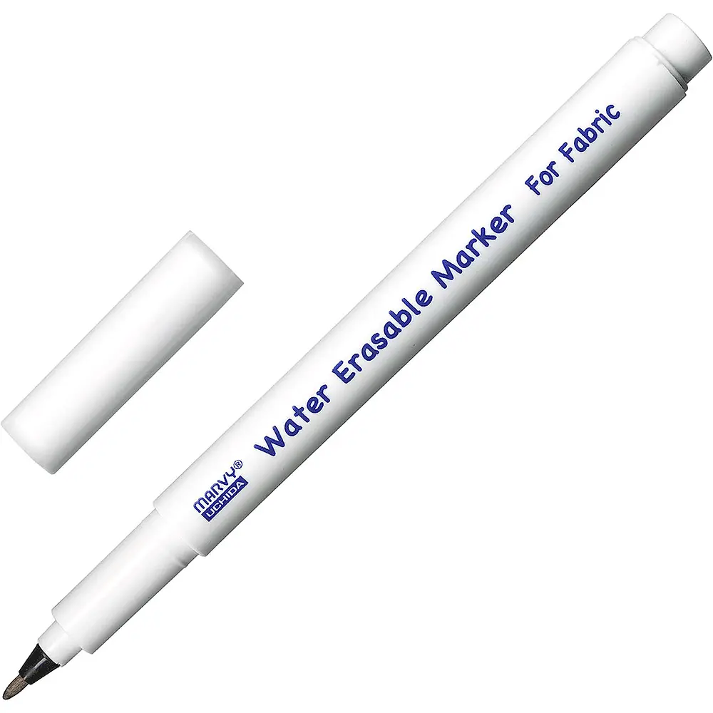 Маркер для розмітки тканини Marvy білий 1 мм водорозчинний Water Erasable (752481423013)