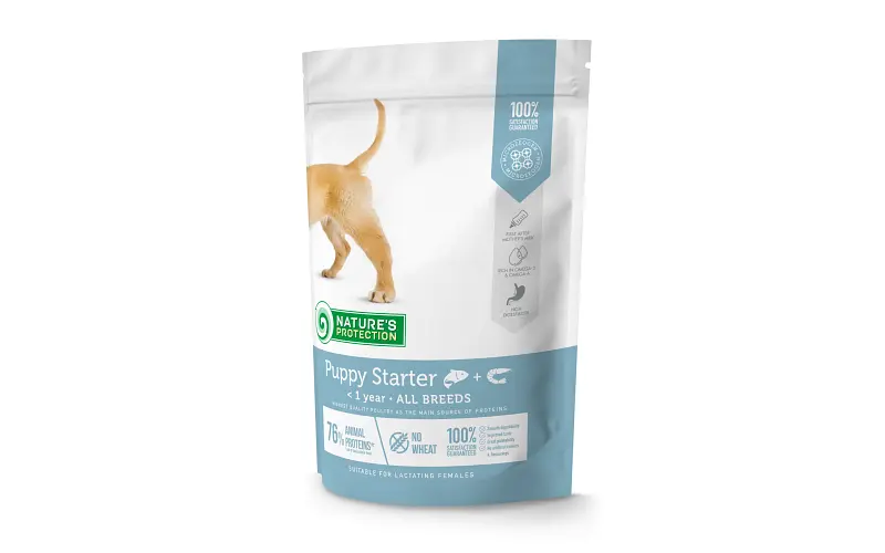 Сухий корм для цуценят Nature’s Protection Puppy Starter All Breeds з лососем і крилем, 500 г