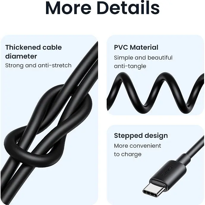 Кабель Usams US-SJ711 USB-C to USB-C 60W 1m White (SJ711USB02) [153977] - фото 2