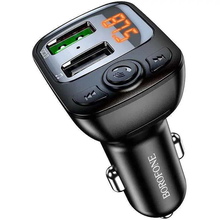 FM трансмітер модулятор Borofone BC41 Eminency QC3.0 Bluetooth чорний - фото 4