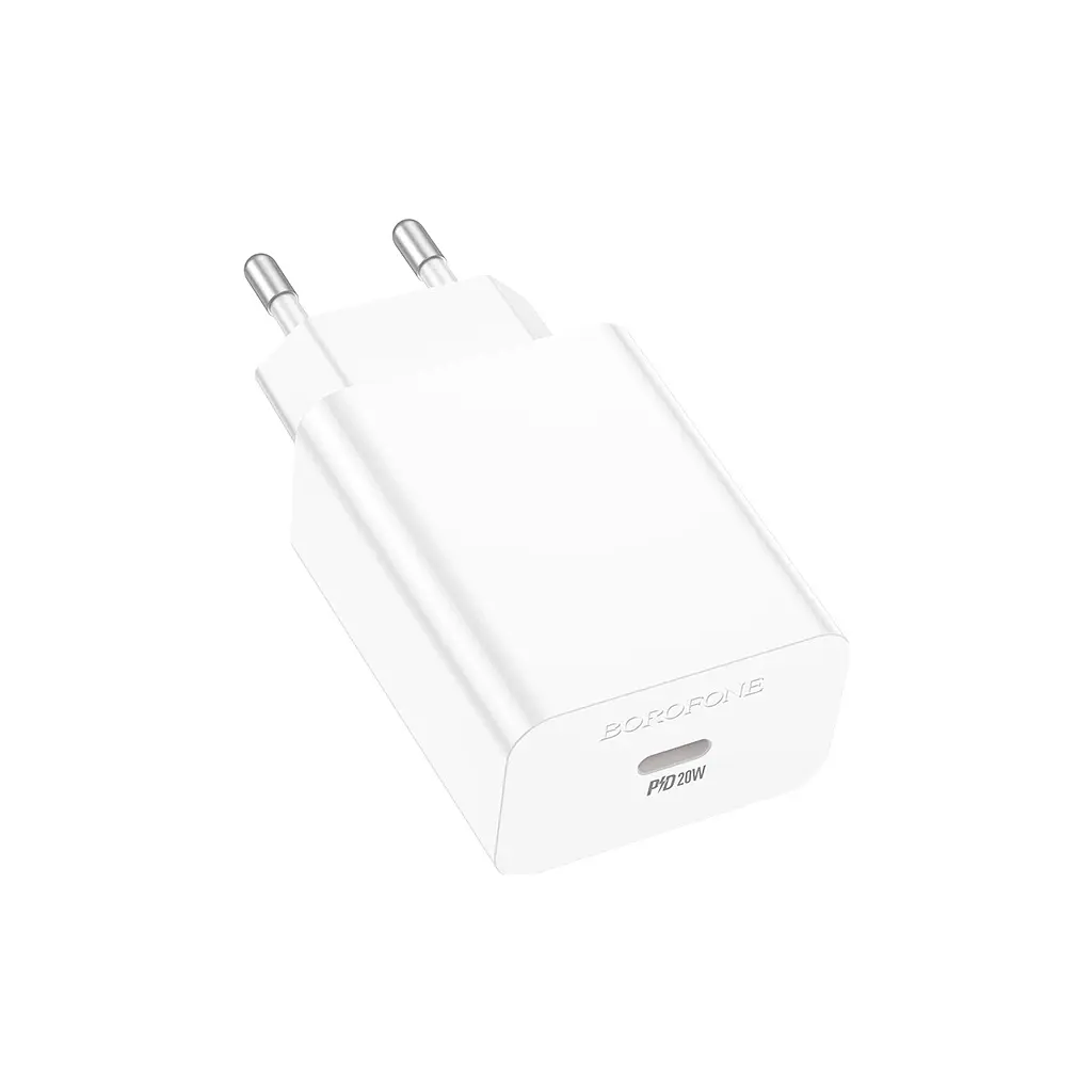 Зарядний пристрій BOROFONE BA21A USB-C PD 20 Вт білий (6941991111402) - фото 3