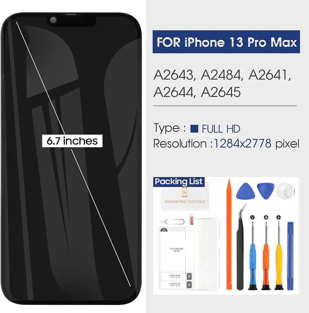 Экран для iPhone 13 Pro MAX ЖК-дисплей 6,7" ЖК-экран 13 Pro MAX Замена ЖК-дисплея для iPhone13 Pro MAX Инструменты для замены - фото 2