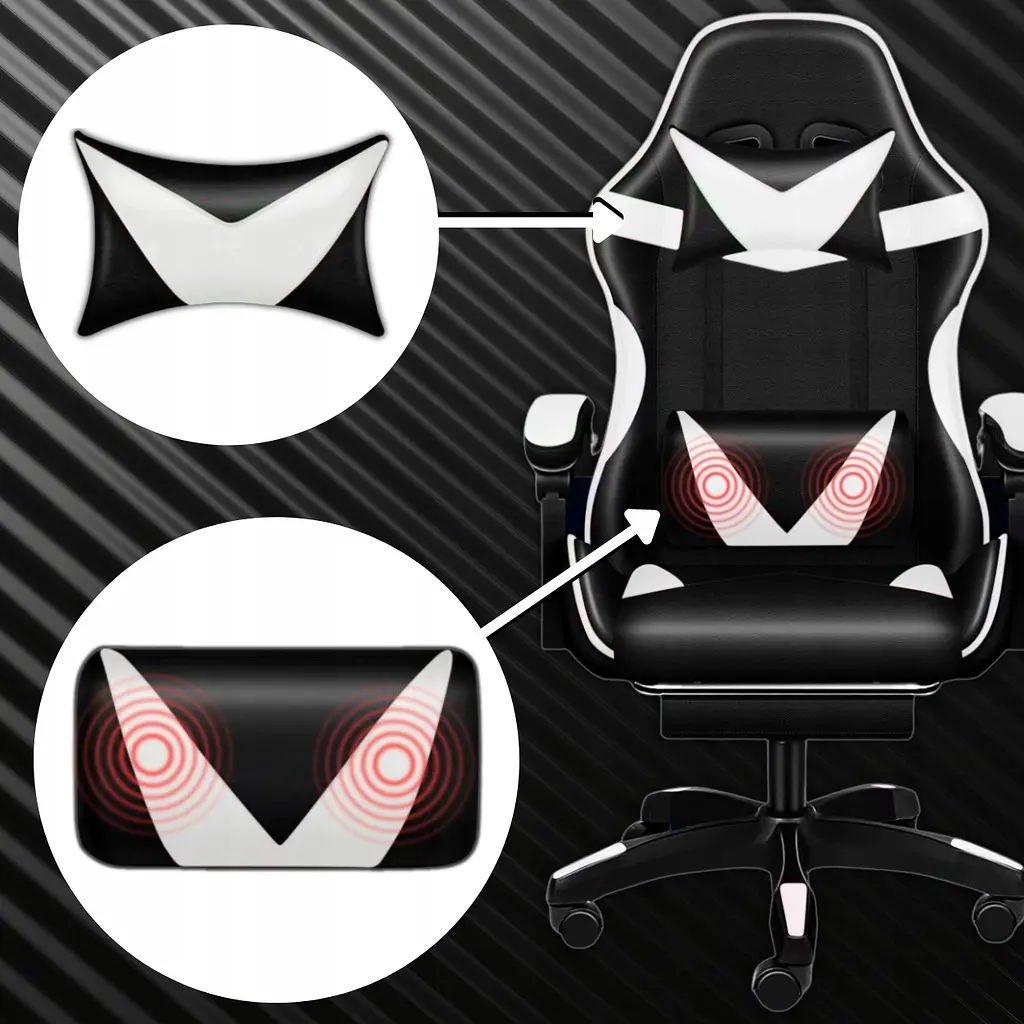 Крісло геймерське Yato Player з підставкою для ніг та масажем Black/Grey (100016) - фото 4