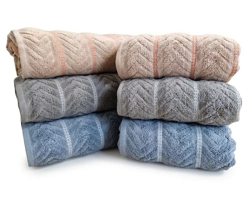Набір турецьких махрових рушників Cestepe MicroCotton Premium 3 штуки 50x90 + 3 штуки 70х140 Multi 2 щільність 600 г/м2 - фото 4