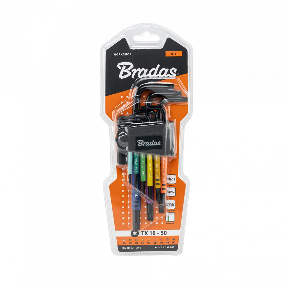 Набір ключів Bradas TORX TX 10-50 9 шт довгі (DIY-HKT71-LO/B) - фото 2