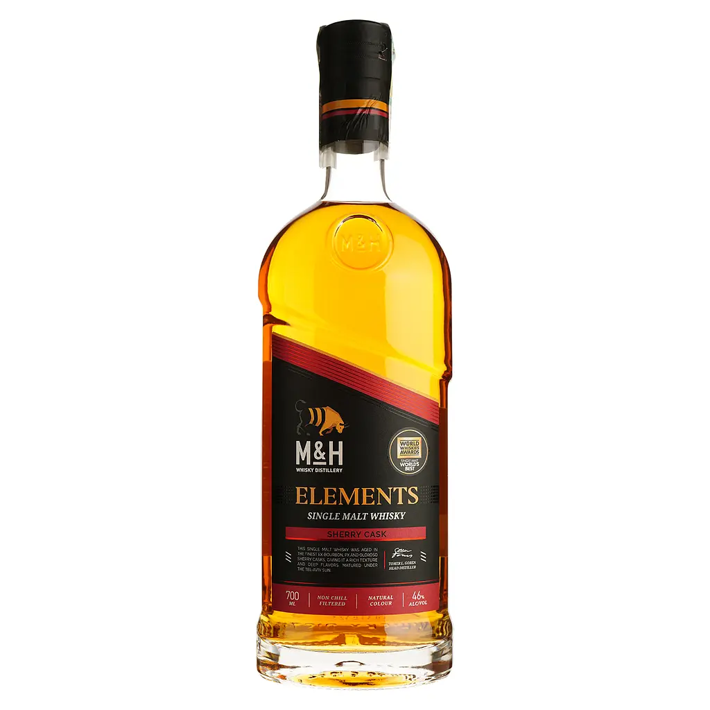 Віскі M&H Elements Sherry Cask Single Malt Whisky 46% 0.7 л в подарунковій коробці - фото 2