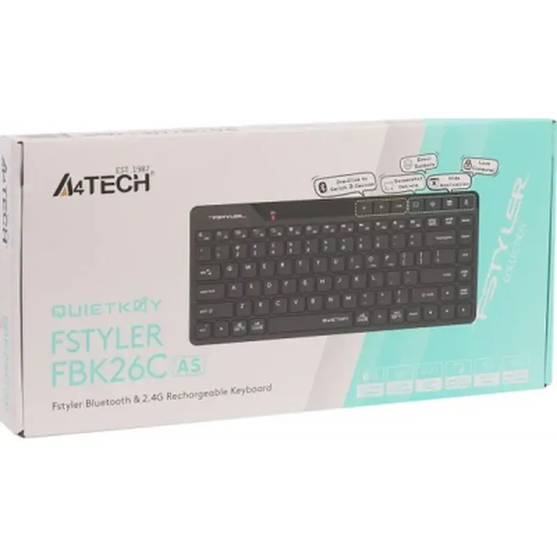 Клавіатура A4Tech FBK26C AS Wireless/Bluetooth Black (4711421000208) - фото 7