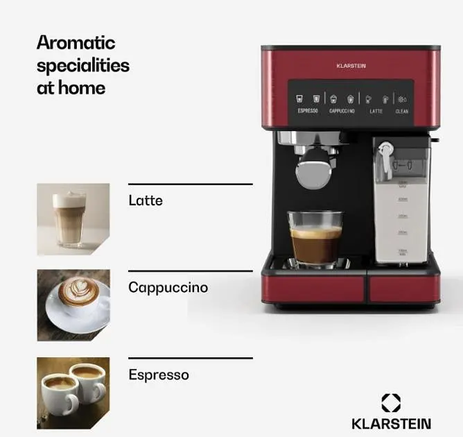 Кавомашина Klarstein Arabica Comfort 1350W 20 Bar (10041522) - фото 2