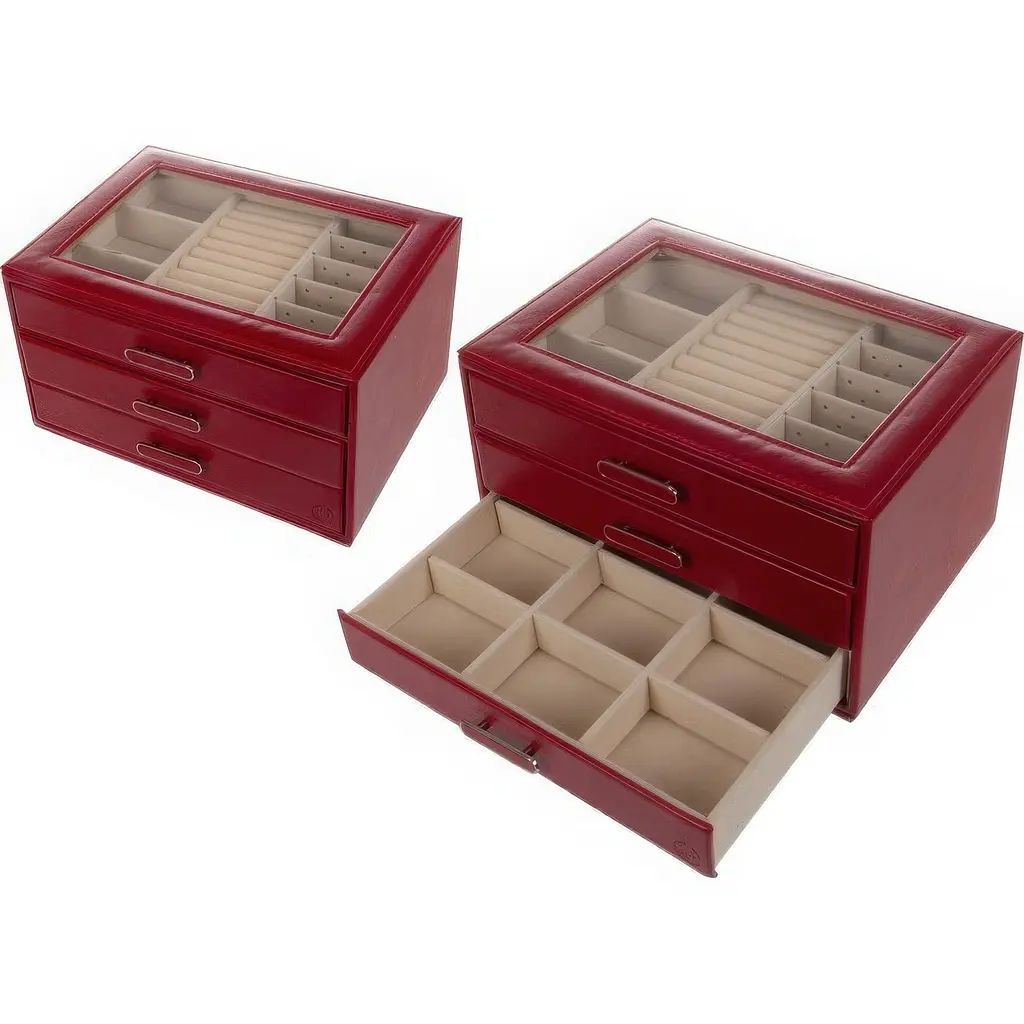 Органайзер для прикрас Elen Dekor 25х18х14.3 см червоний (819-031) - фото 5