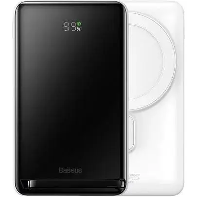 Зовнішній акумулятор Baseus Magnetic Bracket Wireless Fast Charge 10000mAh PPCX000002 білий - фото 2