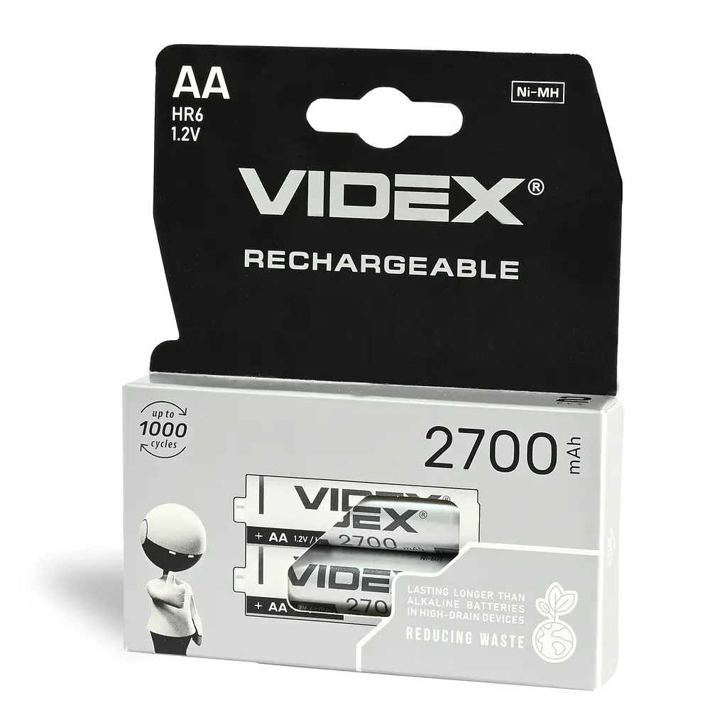 Акумулятори Videx HR6/AA 2700mAh double blister/2шт VIDEX (23342-000)