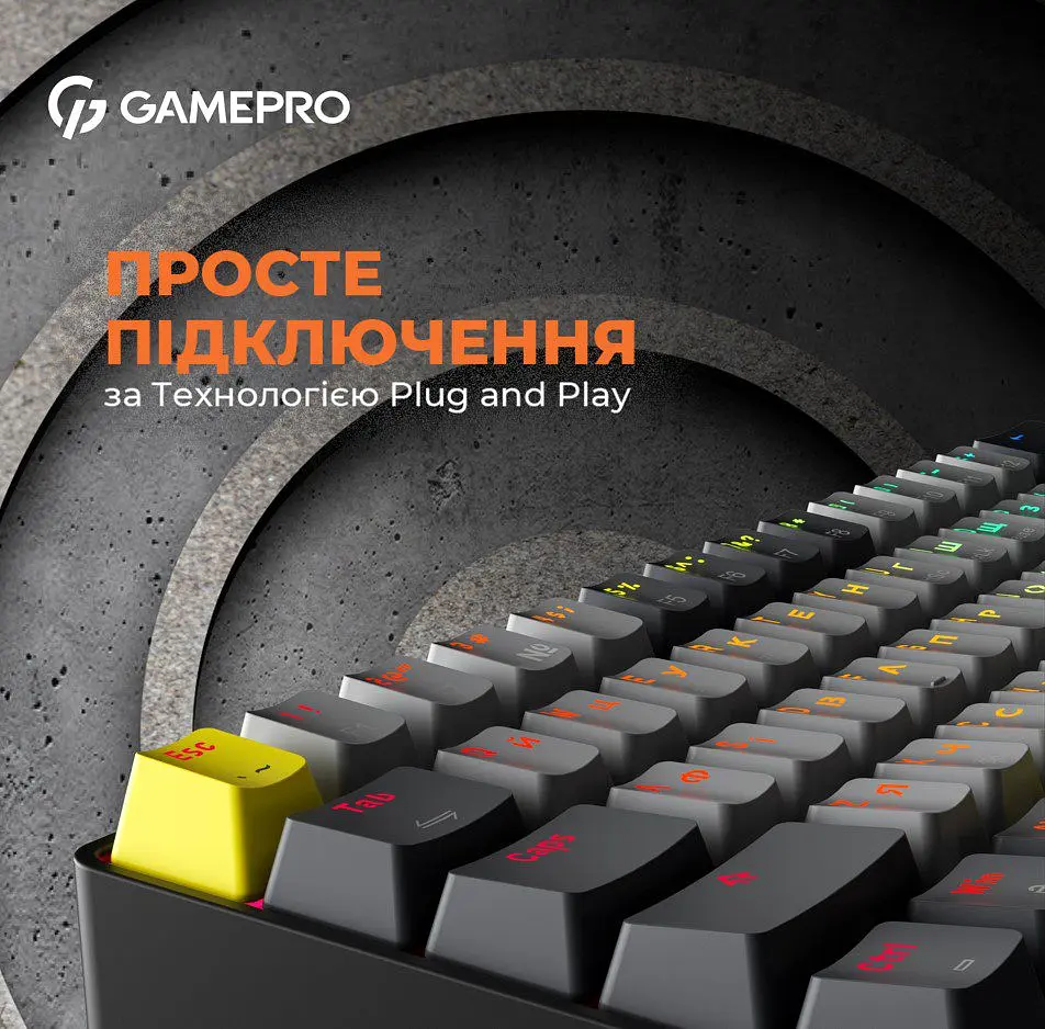 Механічна ігрова клавіатура GamePro GPMK-130G Pro Black Hot-Swap Outemu Red Switch RGB 2.4G/Bluetooth/USB - фото 19