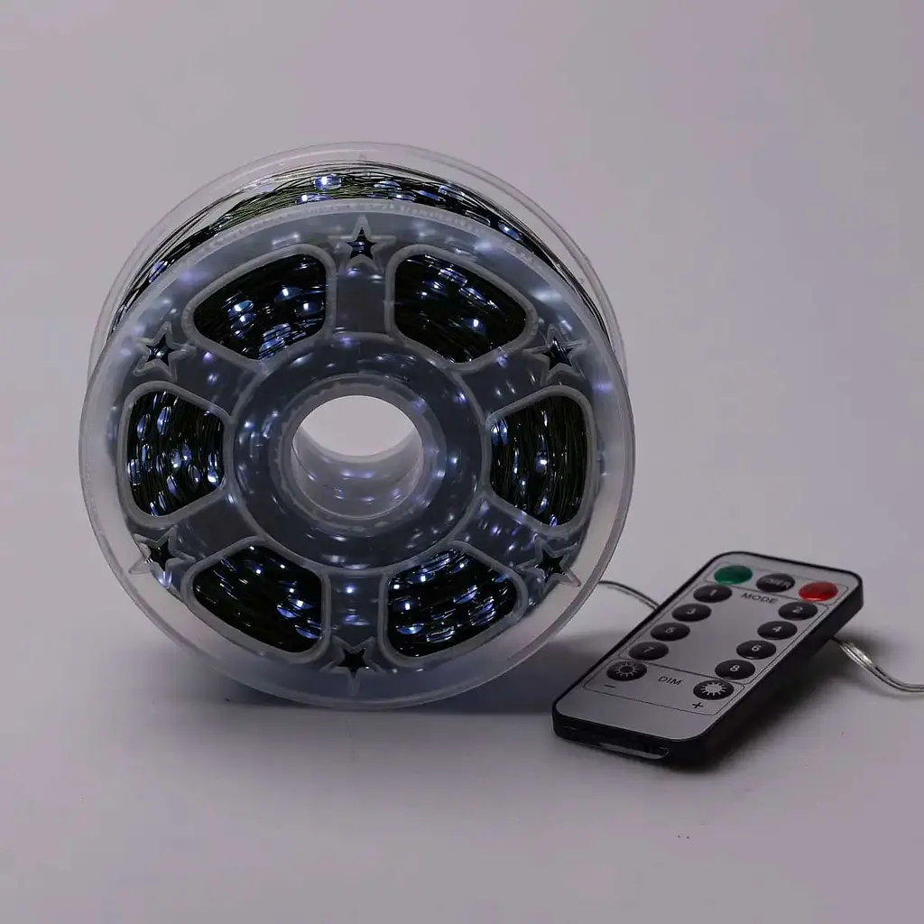 Гірлянда Роса GarlandoPro нитка GarlandoPro 2000 LED довжина 200 м з пультом від мережі зелена, білий (2000L200MGW) - фото 9