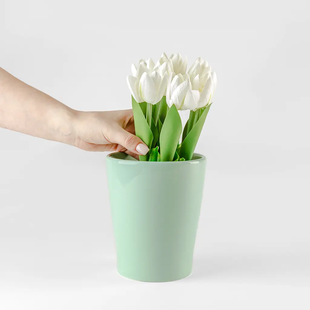Горшок для цветов МВМ My Home, 16 см, зеленый (DH-FLOWERS-29 GREEN) - фото 3