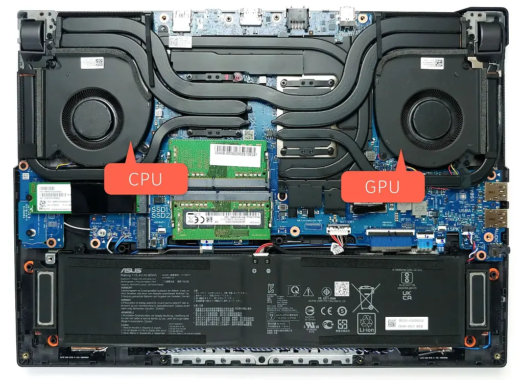 Вентилятор Asus (CPU fan 5V) кулер для моделей ноутбука ROG Strix G513, G533, G713, G733 (13NR0510P01011) Asus, 5V, 4pin - фото 4