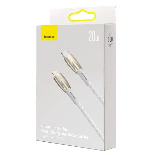 PD Кабель Baseus Glimmer Series Fast Charging Data Cable Type-C to iP 20W 1m білий CADH000002 - фото 2