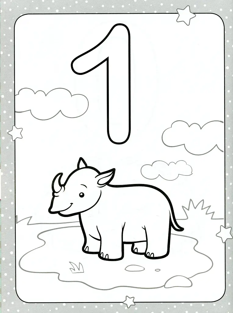 Розмальовка для найменших. Розфарбуй цифри - фото 3