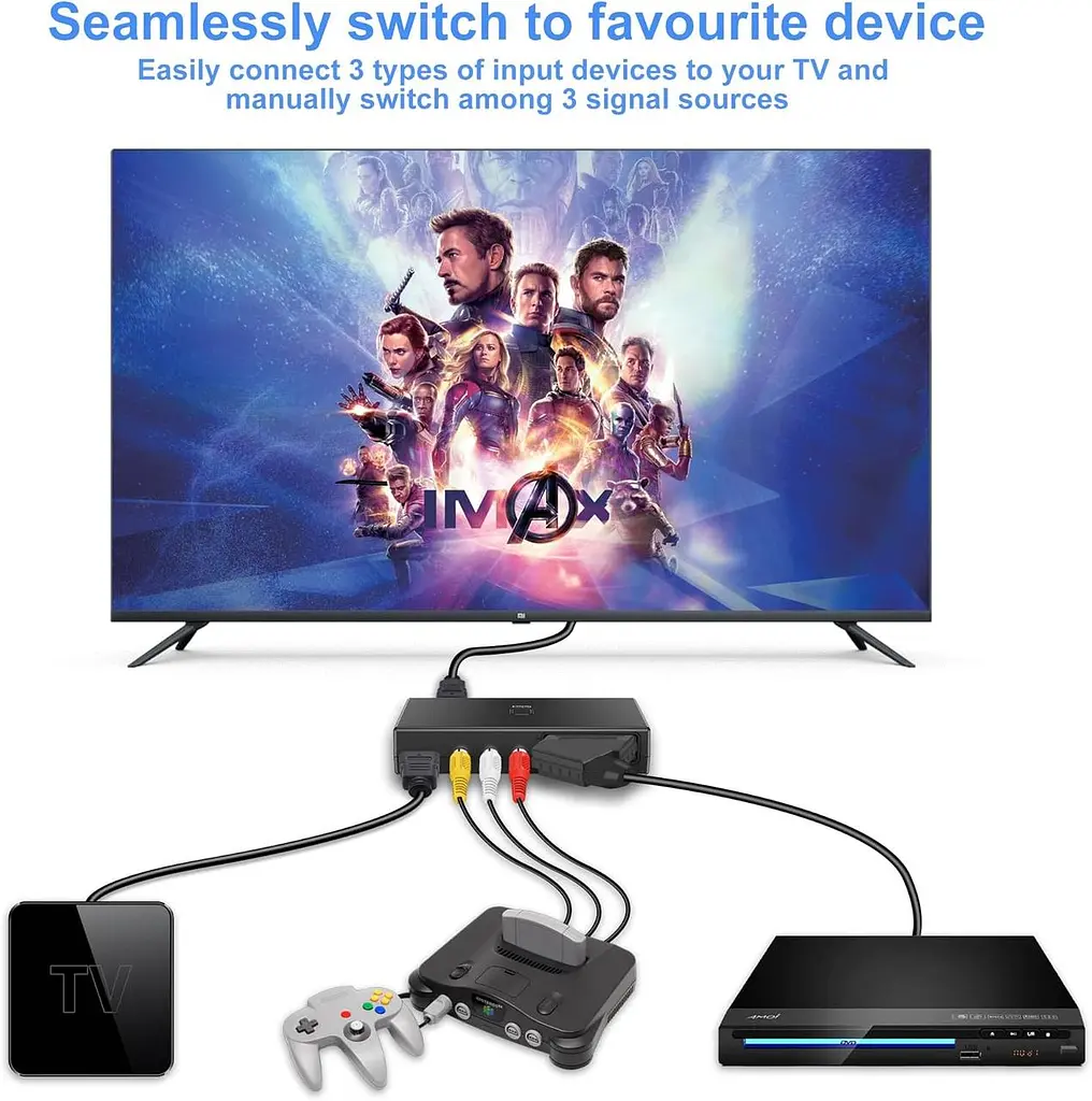Конвертер SCART/RCA/HDMI в HDMI 3 в 1 с поддержкой 720P/1080P - фото 6