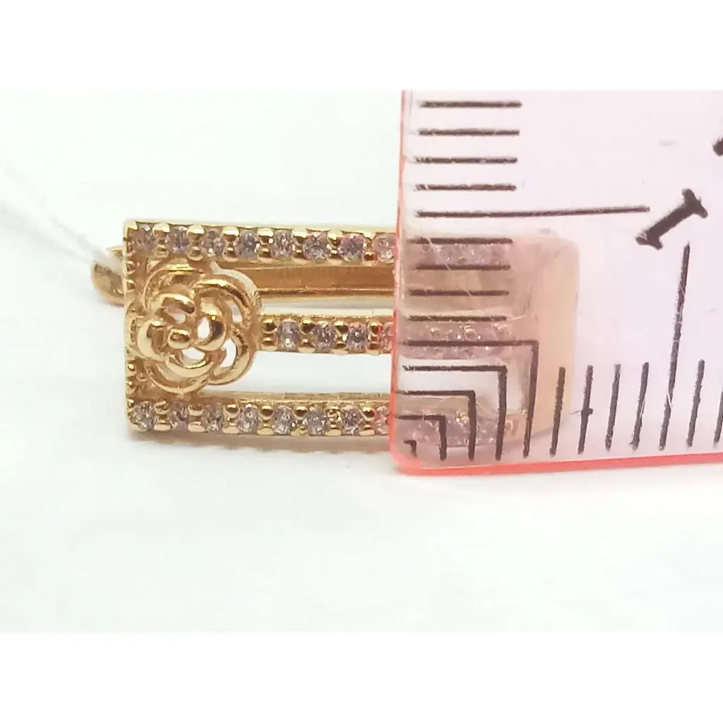 Золоті сережки Родинні коштовності з фіанітами. 1720385 - фото 5