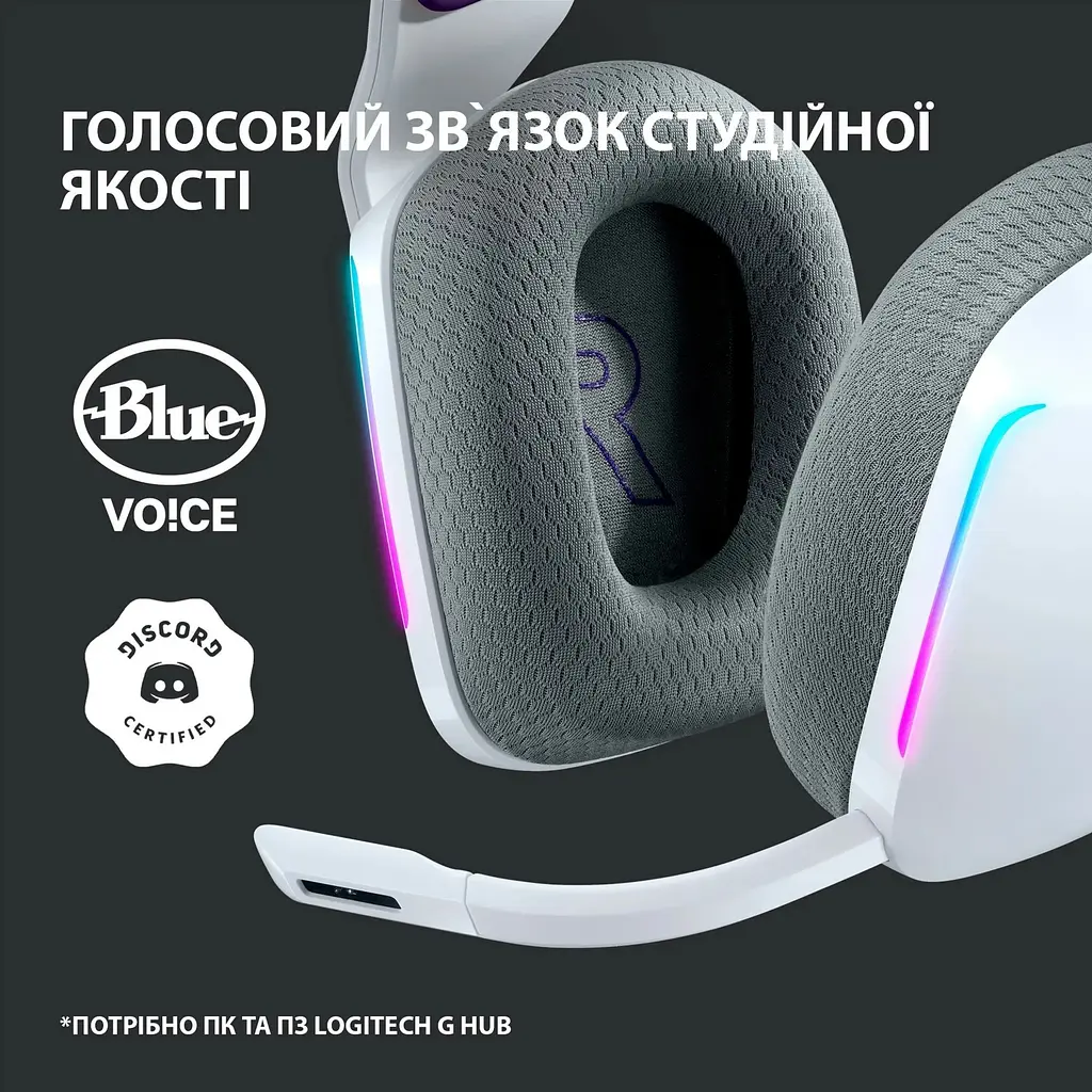 Навушники Logitech G733 Lightspeed Wireless RGB White (981-000883, 981-000886) - фото 10