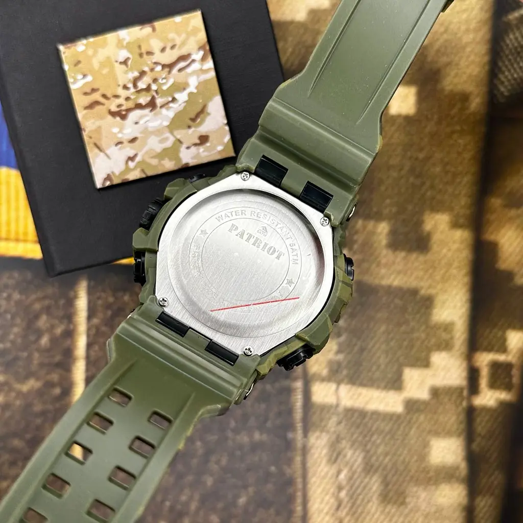 Наручний годинник чоловічий 002CMGRDPS ДПС Зелений камуфляж + Коробка. Patriot acs0031069 - фото 4