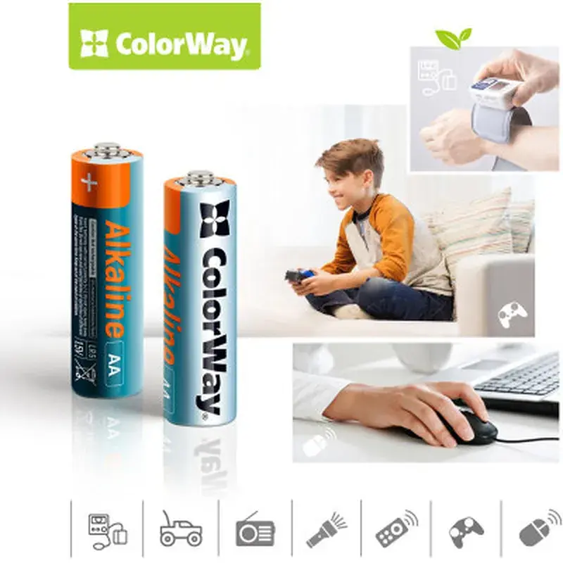 Батарейка ColorWay AA LR6 Alkaline Power (лужні) * 24 plastic box (CW-BALR06-24PB) - фото 3